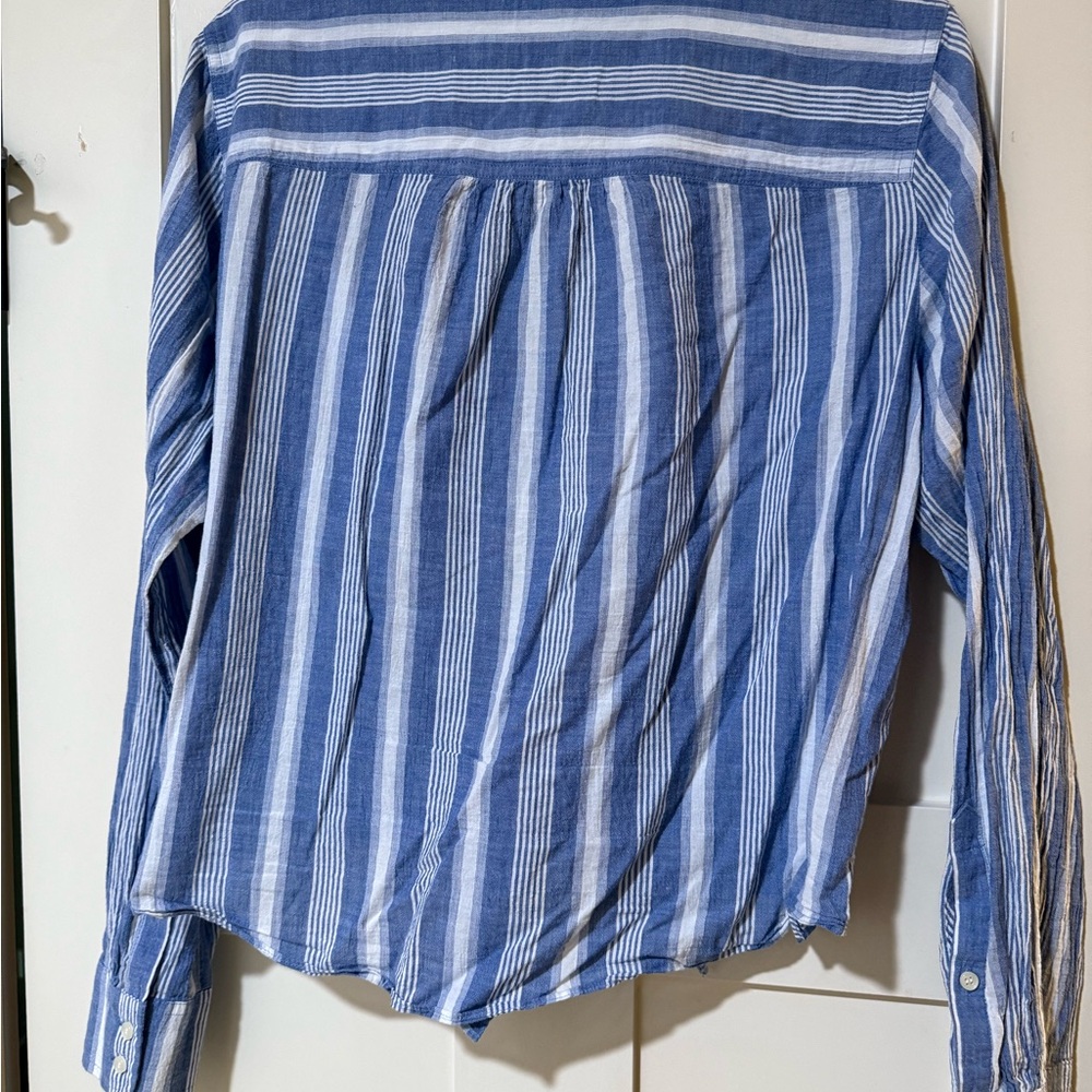 J. Crew light blue and White Striped Shirt